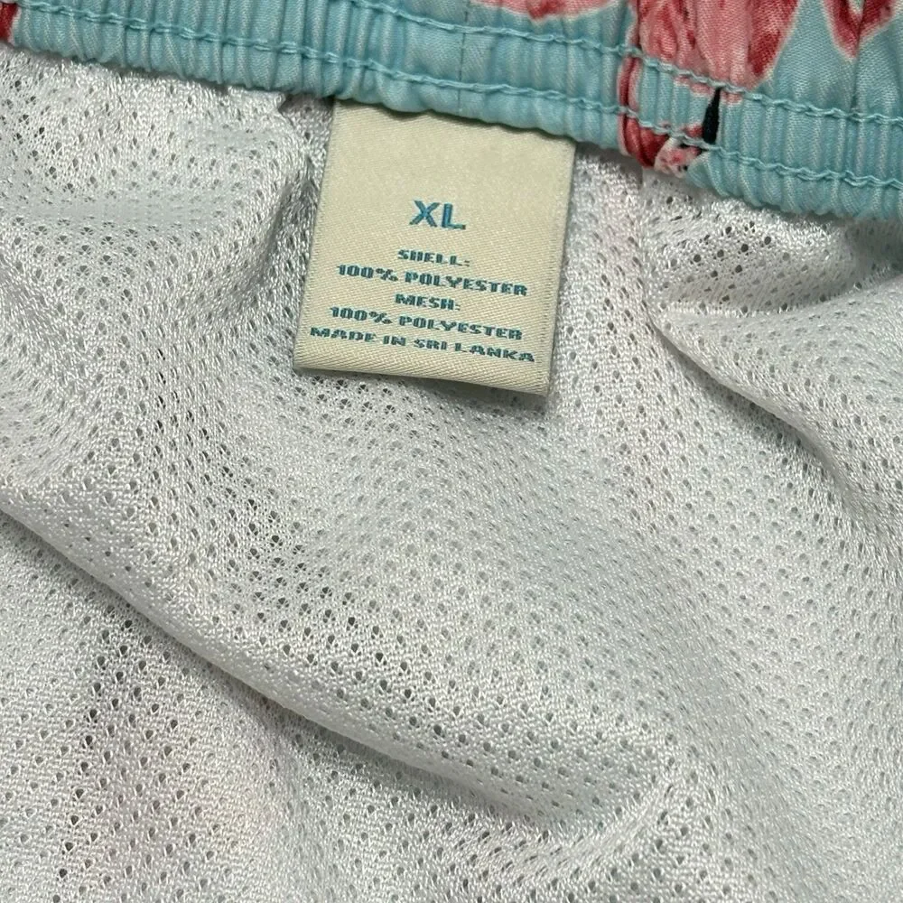 Caribbean Men’s XL Flamingos AOP Aquamarine Swim Trunks Resortwear